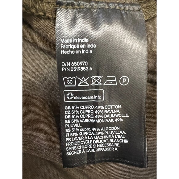 H&M L.O.G.G. Women's Green Long Sleeve Blouse with Lace Details Size 4 - Picture 5 of 9